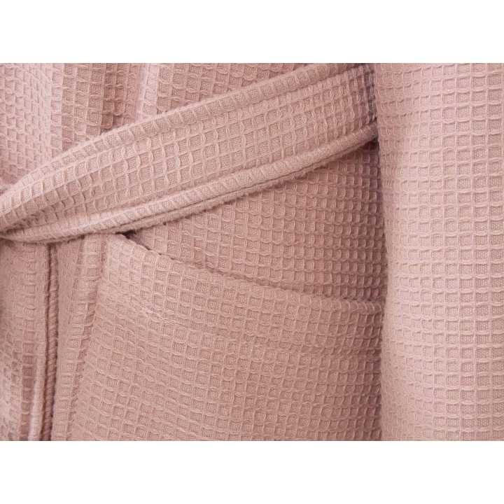 Robe de banho em turco de algodão Maya nude | Robe em favo de mel