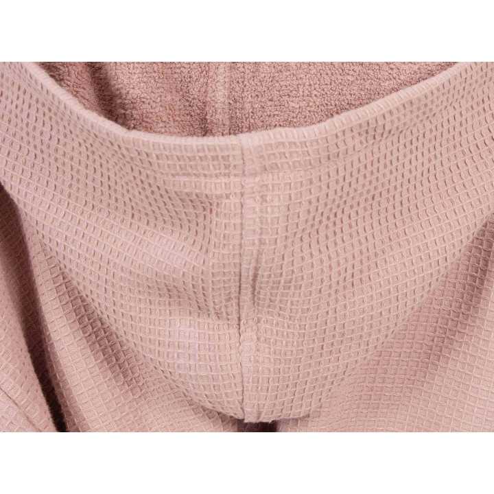 Robe de banho em turco de algodão Maya nude | Robe em favo de mel