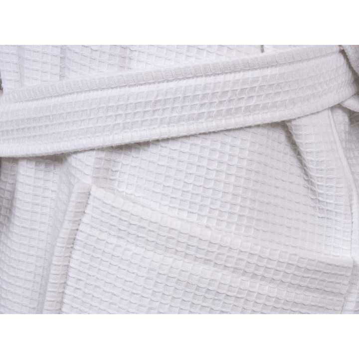 Robe de banho em turco de algodão Maya branco | Robe em favo de mel