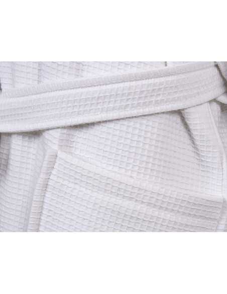 Robe de banho em turco de algodão Maya branco | Robe em favo de mel