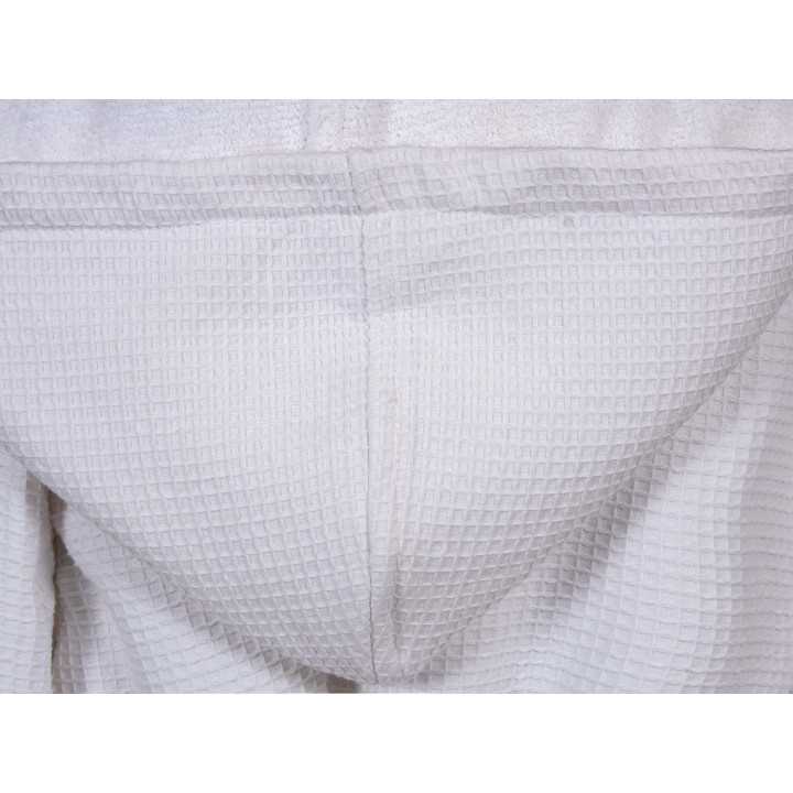 Robe de banho em turco de algodão Maya branco | Robe em favo de mel