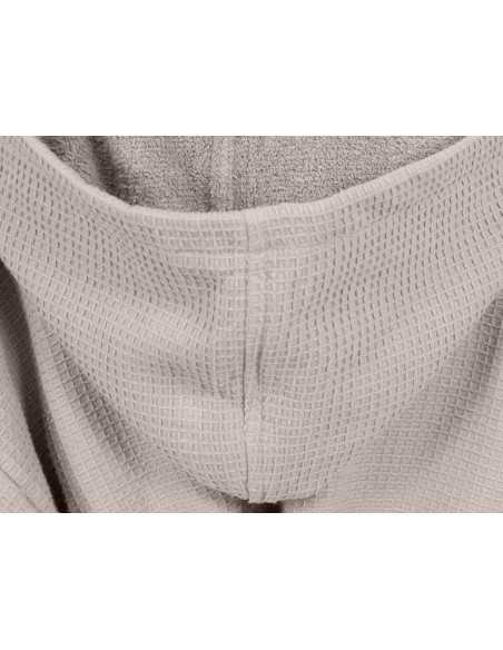 Albornoz rizo algodón Maya beige | Albornoz nido abeja