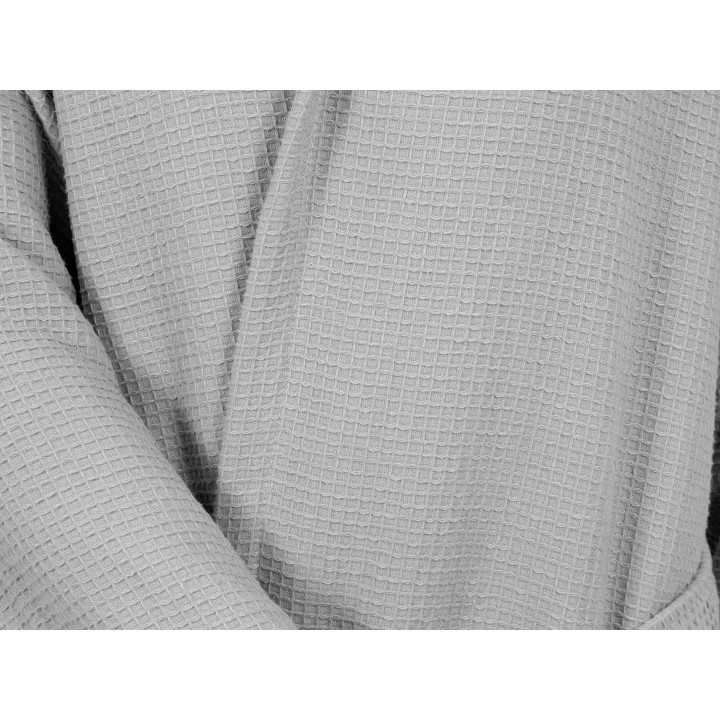 Robe de banho em turco de algodão Maya cinza | Robe em favo de mel