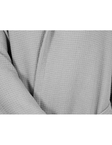 Albornoz rizo algodón Maya gris | Albornoz nido abeja