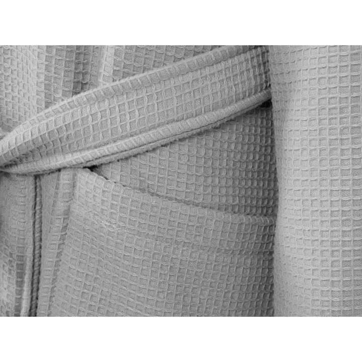 Albornoz rizo algodón Maya gris | Albornoz nido abeja