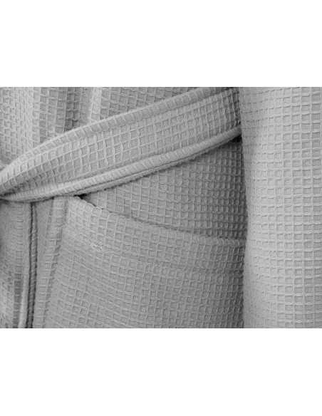 Albornoz rizo algodón Maya gris | Albornoz nido abeja