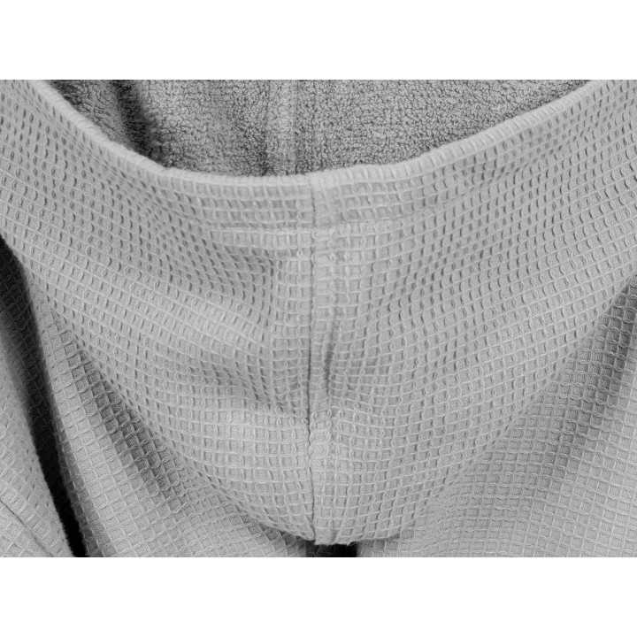 Albornoz rizo algodón Maya gris | Albornoz nido abeja