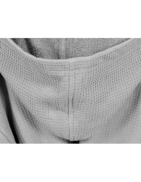 Robe de banho em turco de algodão Maya cinza | Robe em favo de mel