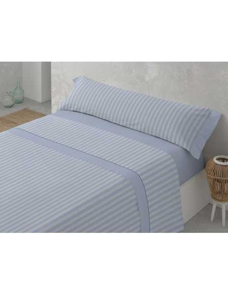 Lençóis de flanela MB Anika Azul | Lençóis de inverno 100% algod