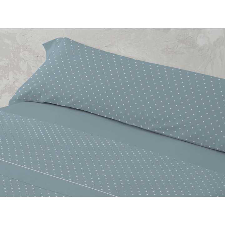 Lençóis de flanela MB Dhara Azul | Lençóis de inverno 100% algod