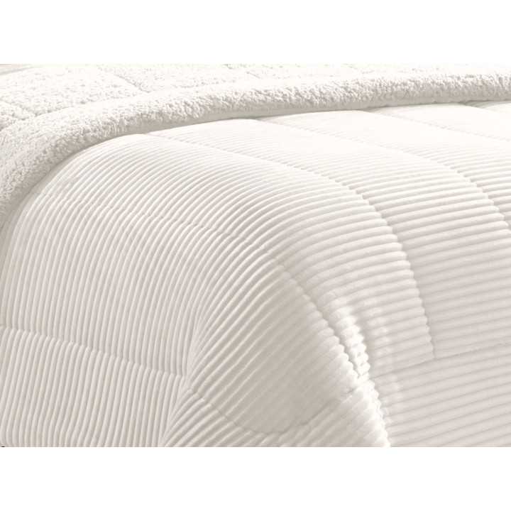 Edredón pana y borreguito Blues Crema | Edredón conforter invierno