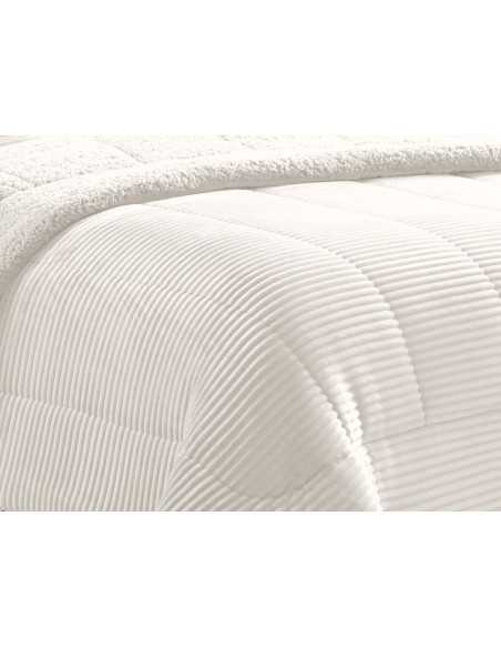 Edredón pana y borreguito Blues Crema | Edredón conforter invierno