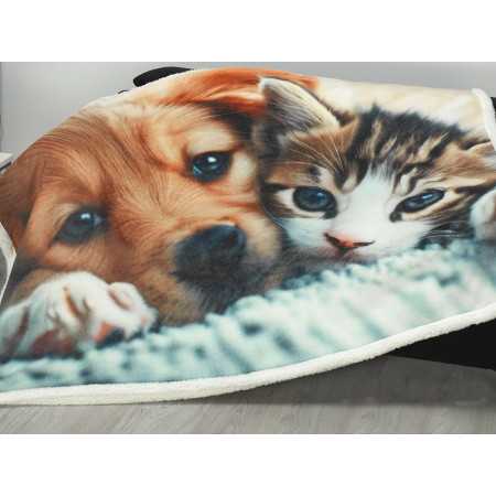 Plaid sedalina y borreguito Puppy | Manta auxiliar suave y cálido 2