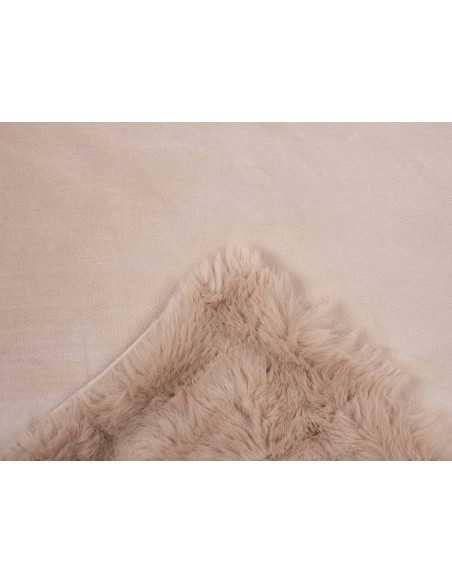 Plaid piel Zafiro beige | Manta decorativa pelo