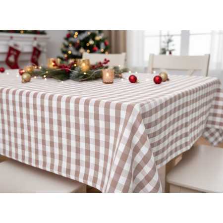 Mantel de cuadros Vichy beige | Mantel para fiesta o diario