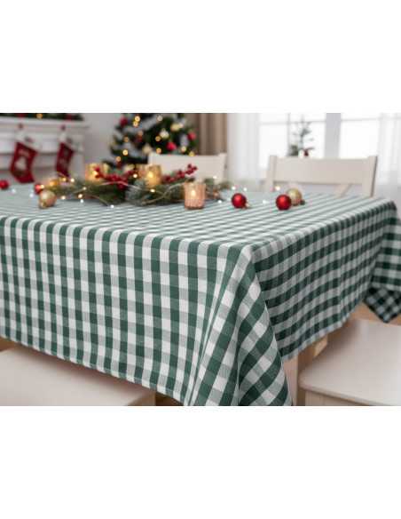 Toalha de mesa aos quadrados Vichy verde | Toalha para festas