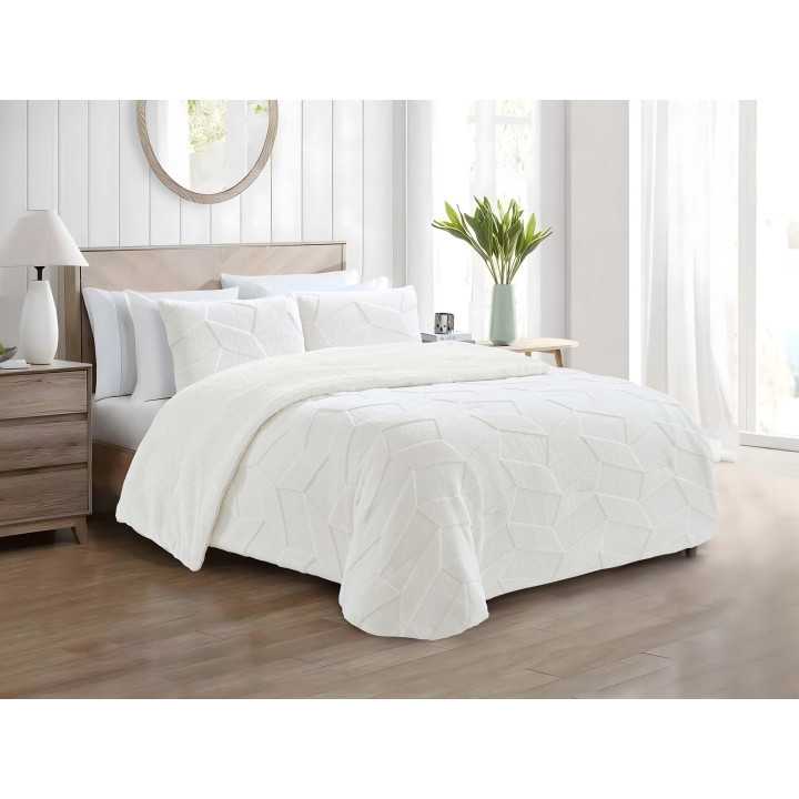 Edredón pana y borreguito Jazz Crema | Edredón conforter invierno