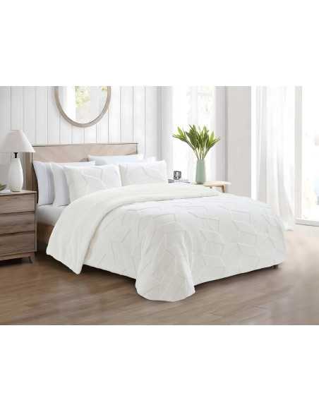 Edredón pana y borreguito Jazz Crema | Edredón conforter invierno