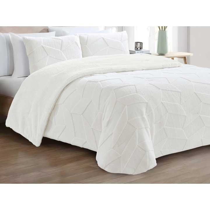 Edredón pana y borreguito Jazz Crema | Edredón conforter invierno