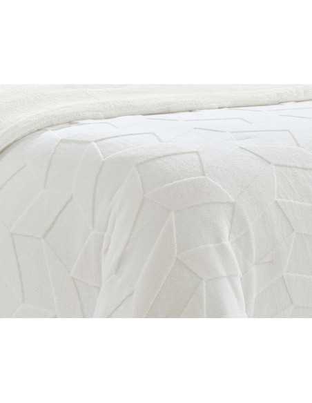 Edredão de bombazine e sherpa Jazz Creme | Edredão conforter de inverno