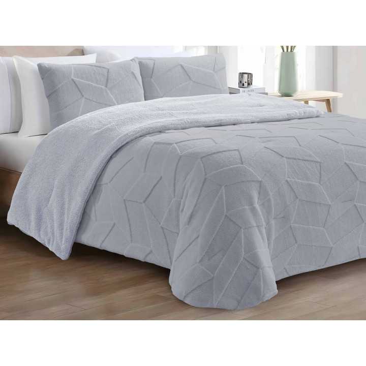 Edredón pana y borreguito Jazz Gris | Edredón conforter invierno