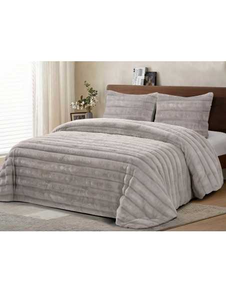 Edredón sedalina y borreguito Sena beige | Edredón invierno