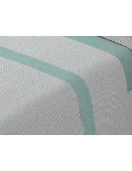 Lençóis de flanela MB Sabela Verde | Lençóis de inverno 100% algod