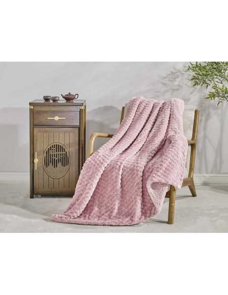 Plaid borreguito Perla rosa | Manta auxiliar decorativa