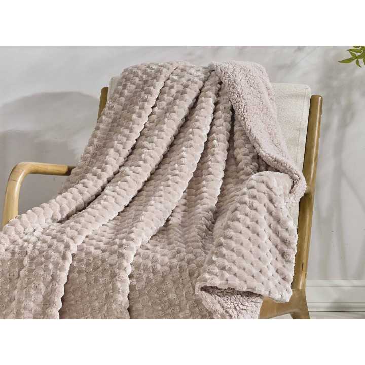 Plaid borreguito Perla beige | Manta auxiliar decorativa