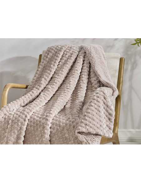 Plaid borreguito Perla beige | Manta auxiliar decorativa