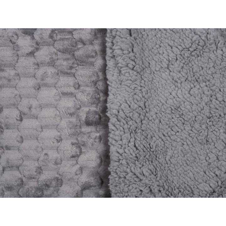 Plaid Perla em borreguito cinza | Manta auxiliar decorativa