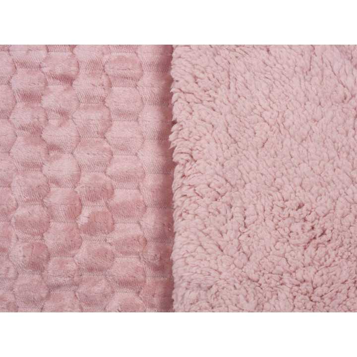 Plaid Perla em borreguito rosa | Manta auxiliar decorativa