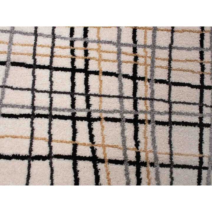 Tapete Raquel Bege com Pelo | Tapete Estampado para Sala de Estar e Quarto | Revitex