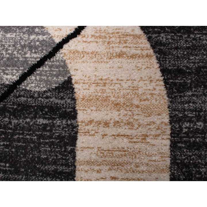 Tapete Sandra Cinza com Pelo | Tapete Estampado para Sala de Estar e Quarto | Revitex