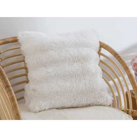 Funda de cojín Anjou blanco | Funda de cojín pelo