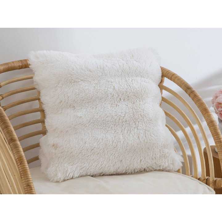 Funda de cojín Anjou blanco | Funda de cojín pelo