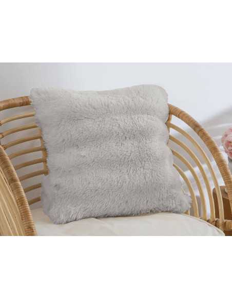 Funda de cojín Anjou cinza | Funda de cojín pelo