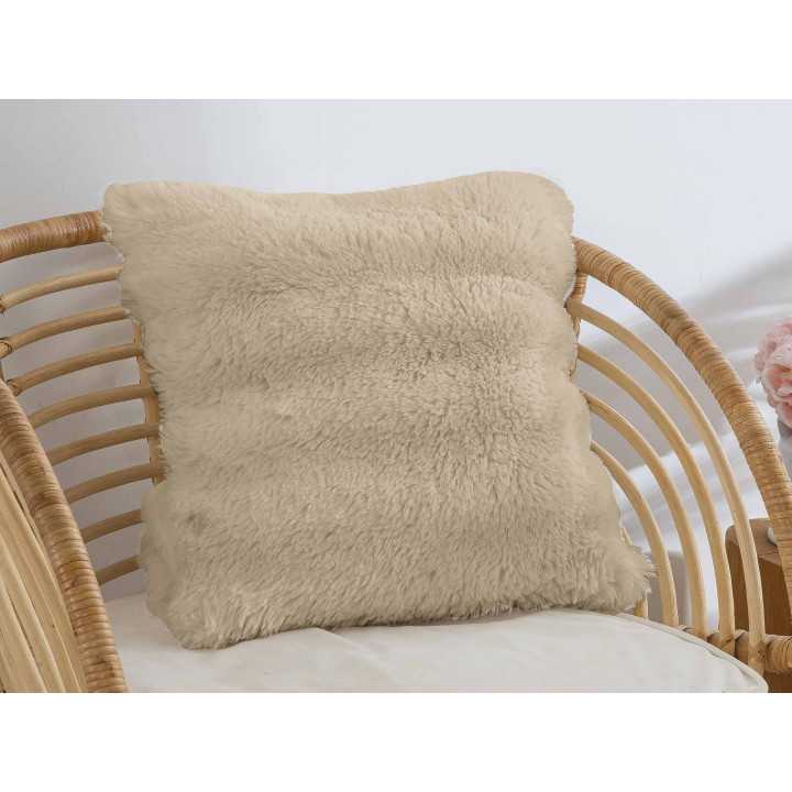 Capa de almofada Anjou bege | Capa de almofada de pelo