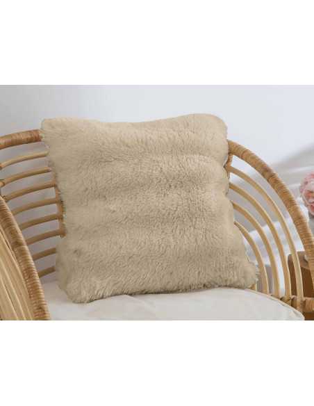 Funda de cojín Anjou beige | Funda de cojín pelo