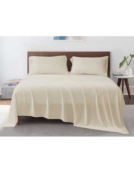 Juego de sábanas Percal beige | 100% Bambú orgánico
