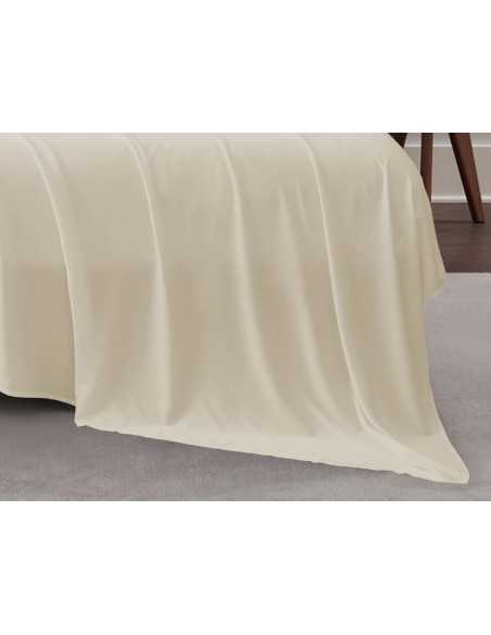 Jogo de lençóis em percal bege| 100% Bambu Biológico