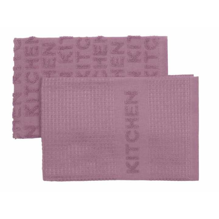 Conjunto de 2 panos de cozinha Kitchen rosa | Panos de cozinha