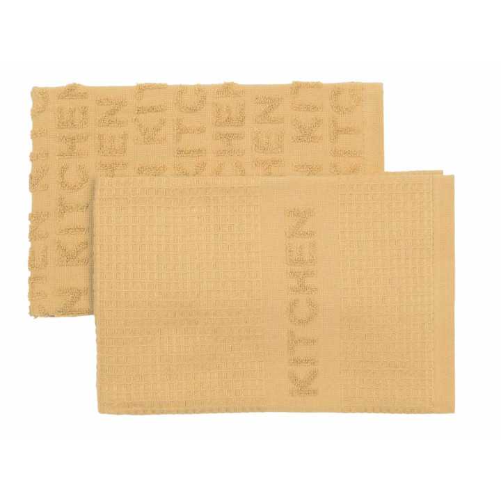 Set 2 paños de cocina rizo Kitchen amarillo | Trapos de cocina