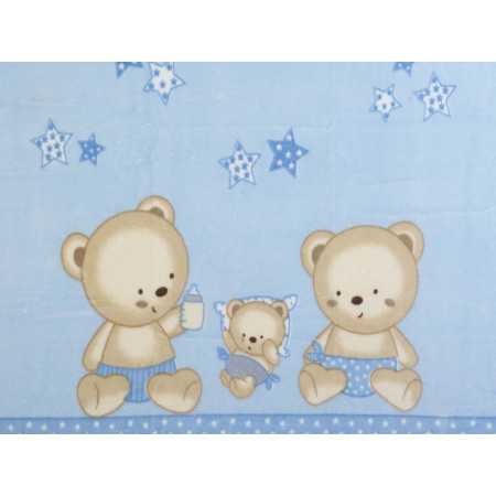 Manta infantil Rachel Ositos azul | Manta tacto terciopelo 2