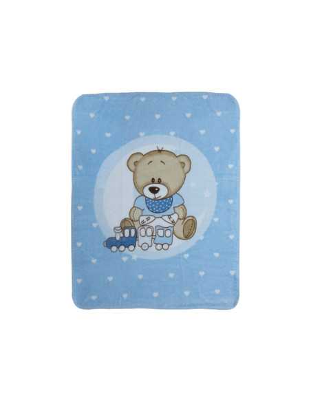 Manta infantil Rachel Comboiozinho azul | Manta toque aveludado