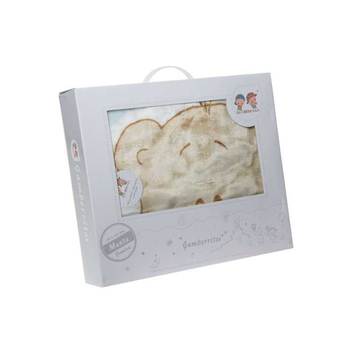 Manta infantil Rachel Trenecito azul | Manta tacto terciopelo