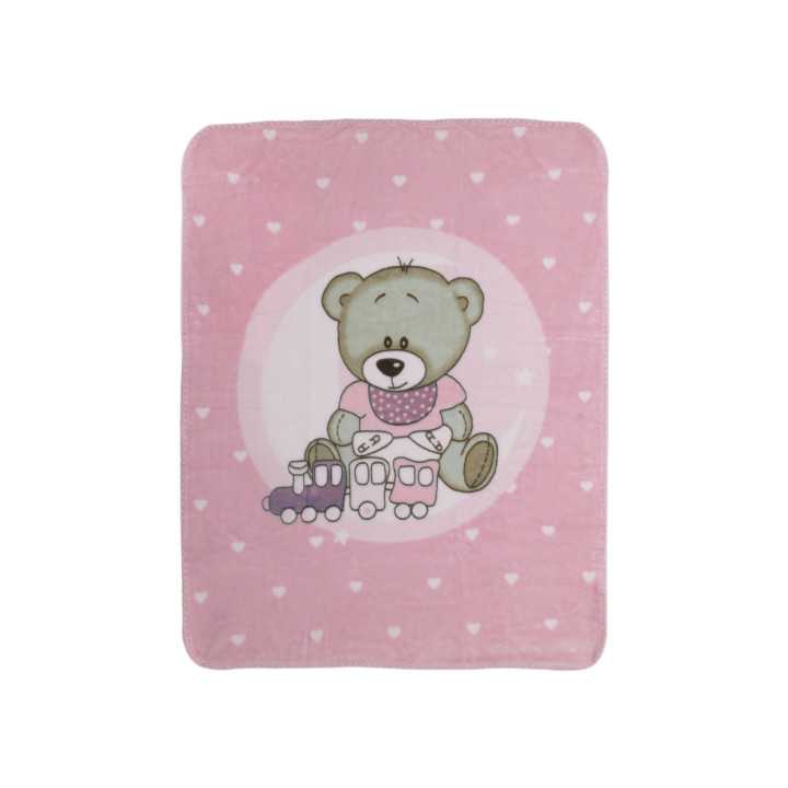 Manta infantil Rachel Comboiozinho rosa | Manta toque aveludado