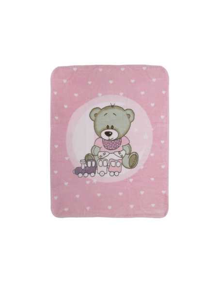 Manta infantil Rachel Comboiozinho rosa | Manta toque aveludado