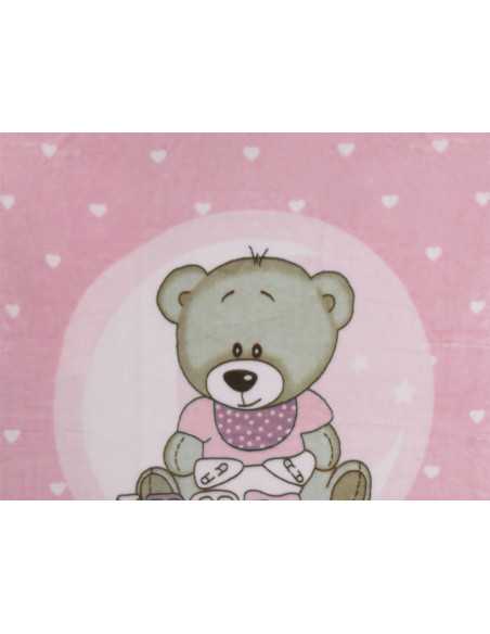 Manta infantil Rachel Trenecito rosa | Manta tacto terciopelo