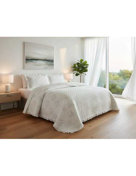 Bouti Andrea bege | Colcha bouti de meia-estação e verão